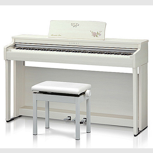 白いピアノ・カワイ電子ピアノCN27LO花柄
