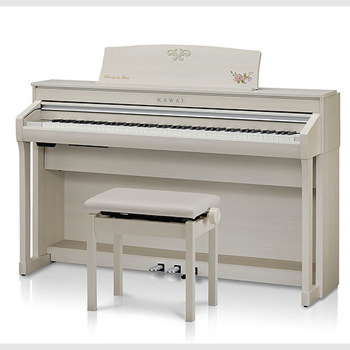 白い電子ピアノ・カワイ電子ピアノCA78A花柄
